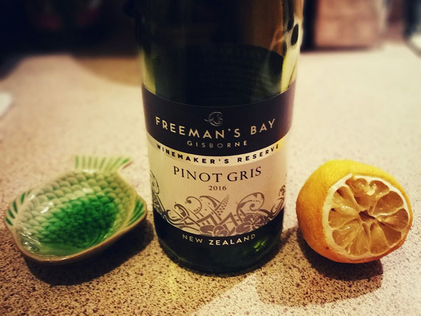 Close-up of Aldi Freemans Bay Pinot Gris
