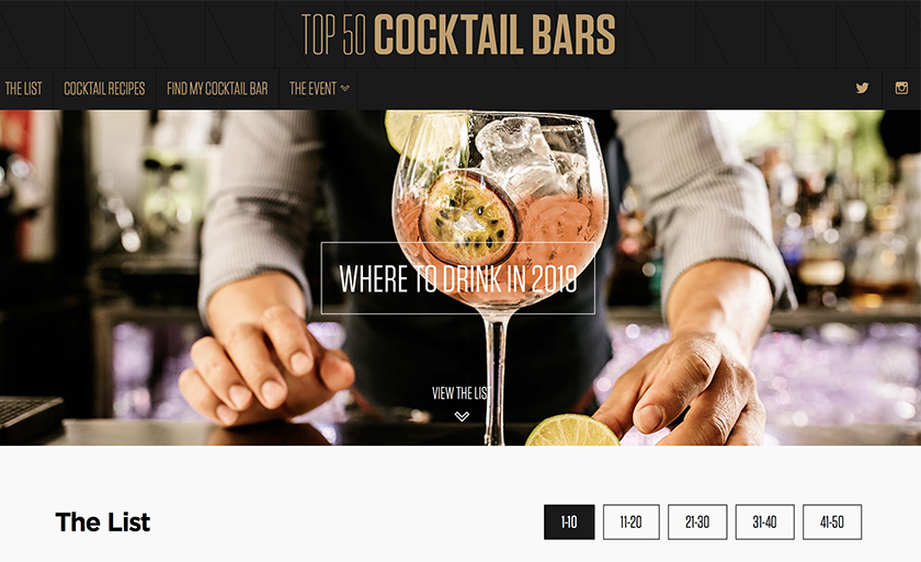 UK's top 50 cocktail bars